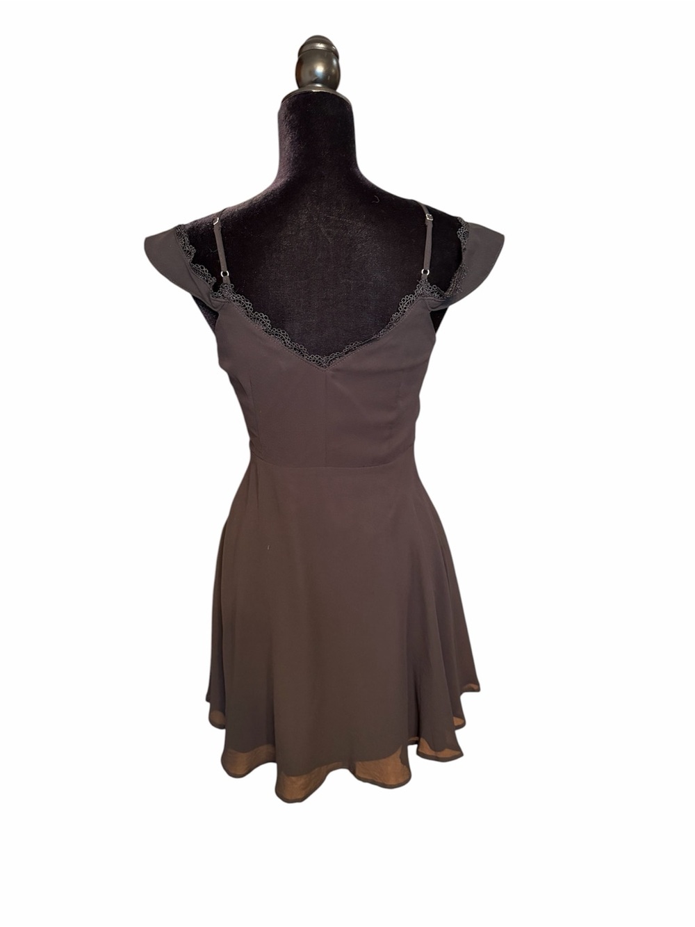 Lulus Off-Shoulder Black V-Neck Mini Dress Size S - Picture 7 of 12